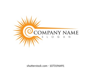 Sun ilustration Vector Icon Logo Template 