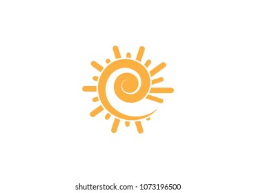 Sun ilustration Vector Icon Logo Template 