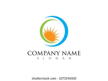 Sun ilustration Vector Icon Logo Template 