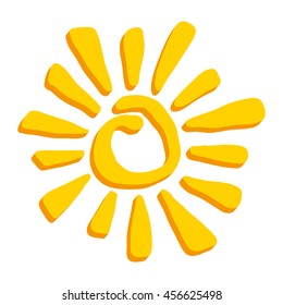 Sun Inky Tribal Symbol Stylized vector icon