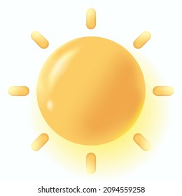 sun isolated 3d icon vector illustration