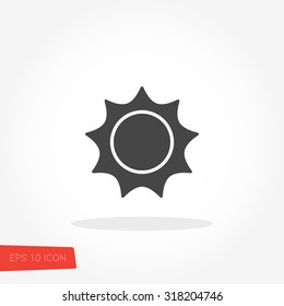 Sun Isolated Flat Web Mobile Icon / Vector / Sign / Symbol / Button / Element / Silhouette