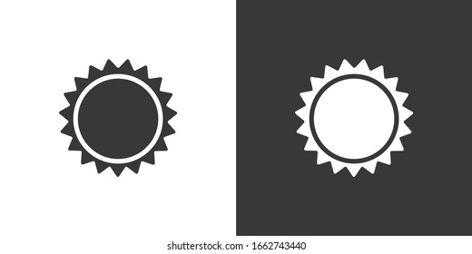 Sun. Isolated icon on black and white background. Weather vector illustration
