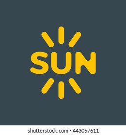 Sun isolated logo, vector illustration. Abstract word logo.