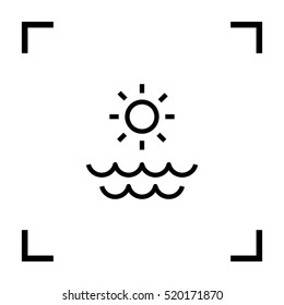 Sun isolated minimal single flat linear icon for application and info-graphic. Sea line vector icon for websites and mobile minimalistic flat design.
