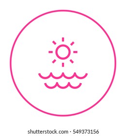 Sun isolated minimal single flat linear icon for application and info-graphic. Sea line vector icon for websites and mobile minimalistic flat design.