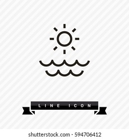 Sun isolated minimal single flat linear icon for application and info-graphic. Sea line vector icon for websites and mobile minimalistic flat design.
