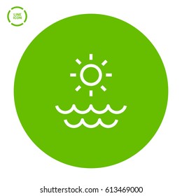 Sun isolated minimal single flat linear icon for application and info-graphic. Sea line vector icon for websites and mobile minimalistic flat design.