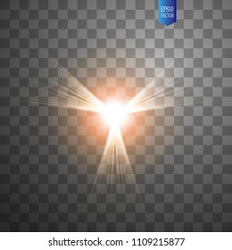 Sun isolated on transparent background. Vector illustration
