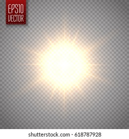 Sun Isolated On Transparent Background. Vector Illustration