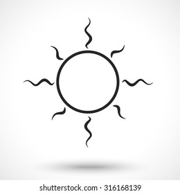 Sun isolated on white background. Sun symbol.