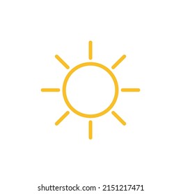 Sun isolated vector icon. Symbol of the good weather. Meteorology sign. Graph symbol for travel, tourism and weather web site and apps design, logo, app, UI