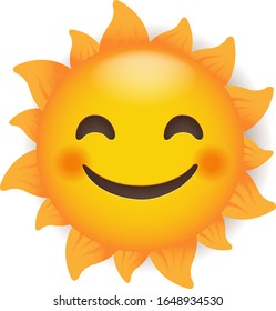 Sun Isolated With White Background Vector Illustration