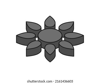 Icono de diseño isométrico solar. Ilustración web de vectores. 3.ª colorida concepción