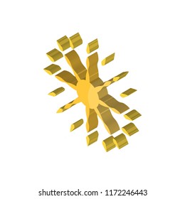Sun isometric left top view 3D icon