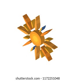 Sun isometric left top view 3D icon