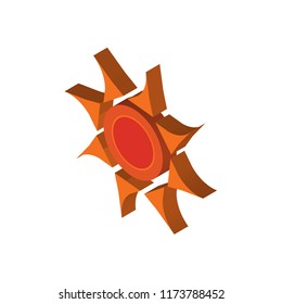 Sun isometric left top view 3D icon
