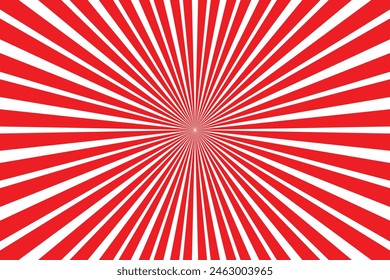 Sun Japanese pattern. Red-white sunrise background. Asian kamikaze texture. Tokyo sunlight. National Japanese background