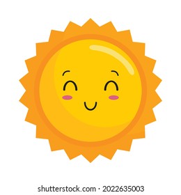 Sun Kawaii Smile Cartoon Solar Mascot Illustration