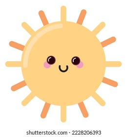 sun kawaii weather icon isolated
