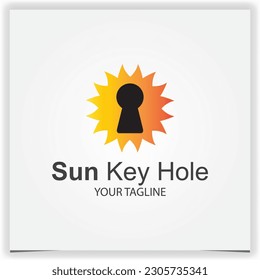 sun key hole logo premium elegant template vector eps 10