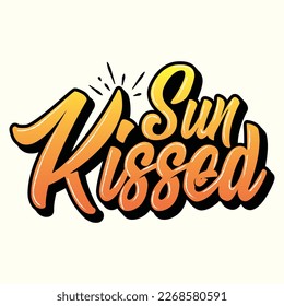 sun kissed t-shirt design, vector file h