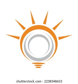 Sun Lamp Idea Logo template