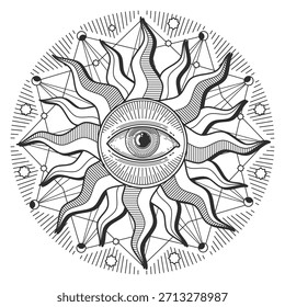 A sun with a large eye in the center