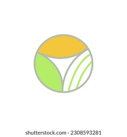 SUN, LEAF AND FIELD BIO ECO RAW FARM PRODUCT SIGN, SYMBOL, LOGO ISOLATED ON WHITE