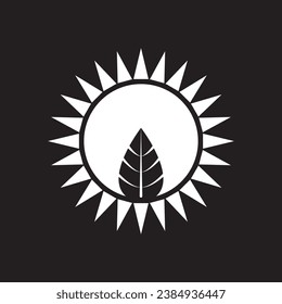 combinación de diseño de icono del logotipo de hoja de sol.