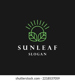 Sun Leaf Logo Template Vector Illustration Design