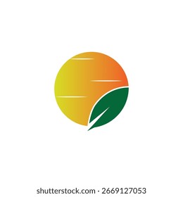 sun leaf logo vector desighn