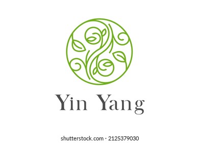 Sun Leaf Water Yin Yang Organic Nature Season Logo design inspiration
