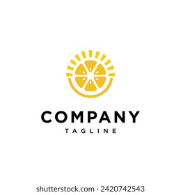 Sun lemon logo icon vector template.eps