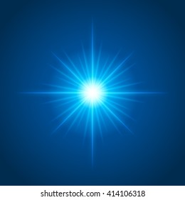 Sun with lens flare lights template and vector background. Special Effect Glowing Rays. Good for promotion materials, Brochures, Banners. Abstract Backdrop.