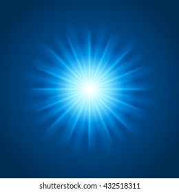 Sun with lens flare lights template and vector background. Special Effect Glowing Rays. Good for promotion materials, Brochures, Banners. Abstract Backdrop.
