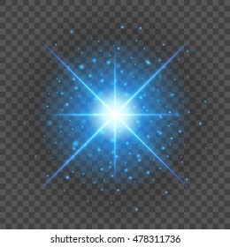 Sun with lens flare lights template and vector background. Special Effect Glowing Rays. Good for promotion materials, Brochures, Banners.