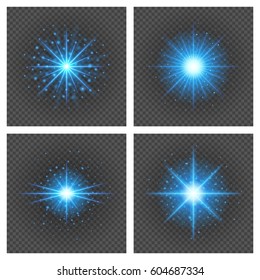 Sun with lens flare lights template and vector set backgrounds. Special Effect Glowing Rays. Good for promotion materials, Brochures, Banners.