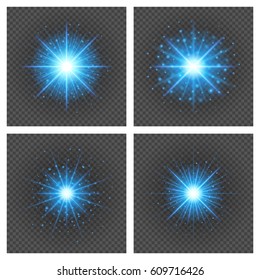 Sun with lens flare lights template and vector set backgrounds. Special Effect Glowing Rays. Good for promotion materials, Brochures, Banners.