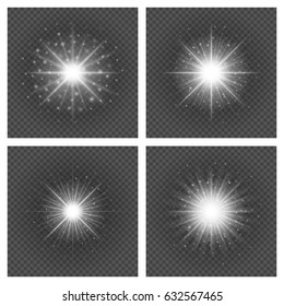 Sun with lens flare lights template and vector set backgrounds. Special Effect Glowing Rays. Good for promotion materials, Brochures, Banners.