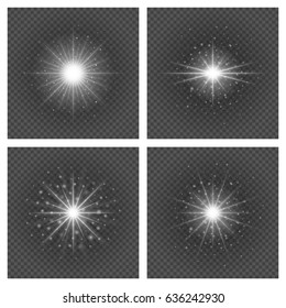 Sun with lens flare lights template and vector set backgrounds. Special Effect Glowing Rays. Good for promotion materials, Brochures, Banners.
