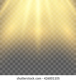 Sun with lens flare  on plaid background