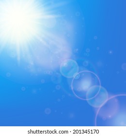 Sun with lens flare template. EPS10