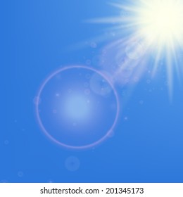 Sun with lens flare template. EPS10