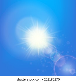 Sun with lens flare template. EPS10