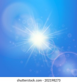 Sun with lens flare template. EPS10