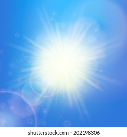 Sun with lens flare template. EPS10