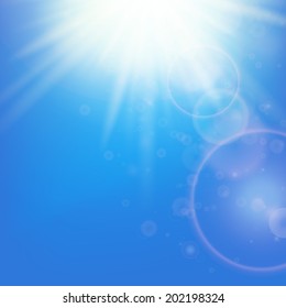 Sun with lens flare template. EPS10