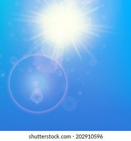 Sun with lens flare template. EPS10