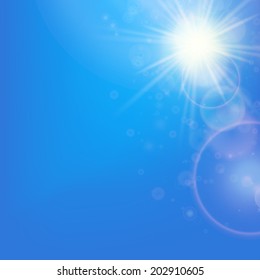 Sun with lens flare template. EPS10